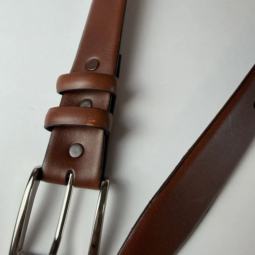 Torino Italian Croce Calf Leather Brown Belt Men’s 38 #55218